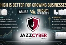 Aruba vs Ubiquiti: Which Wireless System Wins for Growing Businesses? Aruba vs Ubiquiti wireless system comparison 2026 — HPE Aruba and Ubiquiti UniFi access points side by side for growing business buyers, Jazz Cyber Shield guide
