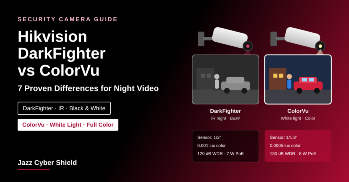 Hikvision DarkFighter vs ColorVu night camera comparison by Jazz Cyber Shield