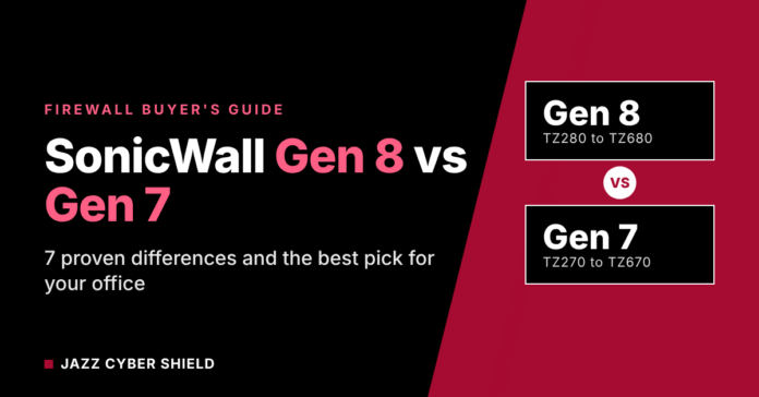 SonicWall Gen 8 vs Gen 7 firewall comparison for small business offices